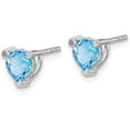 thumbnail image 2 of 14k White Gold Heart Blue Topaz Earrings - 7mm, 2 of 5