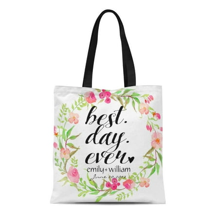 ASHLEIGH Canvas Tote Bag Rehearsal Best Day Ever Wedding Dinner Engagement Party Bridal Reusable Handbag Shoulder Grocery Shopping