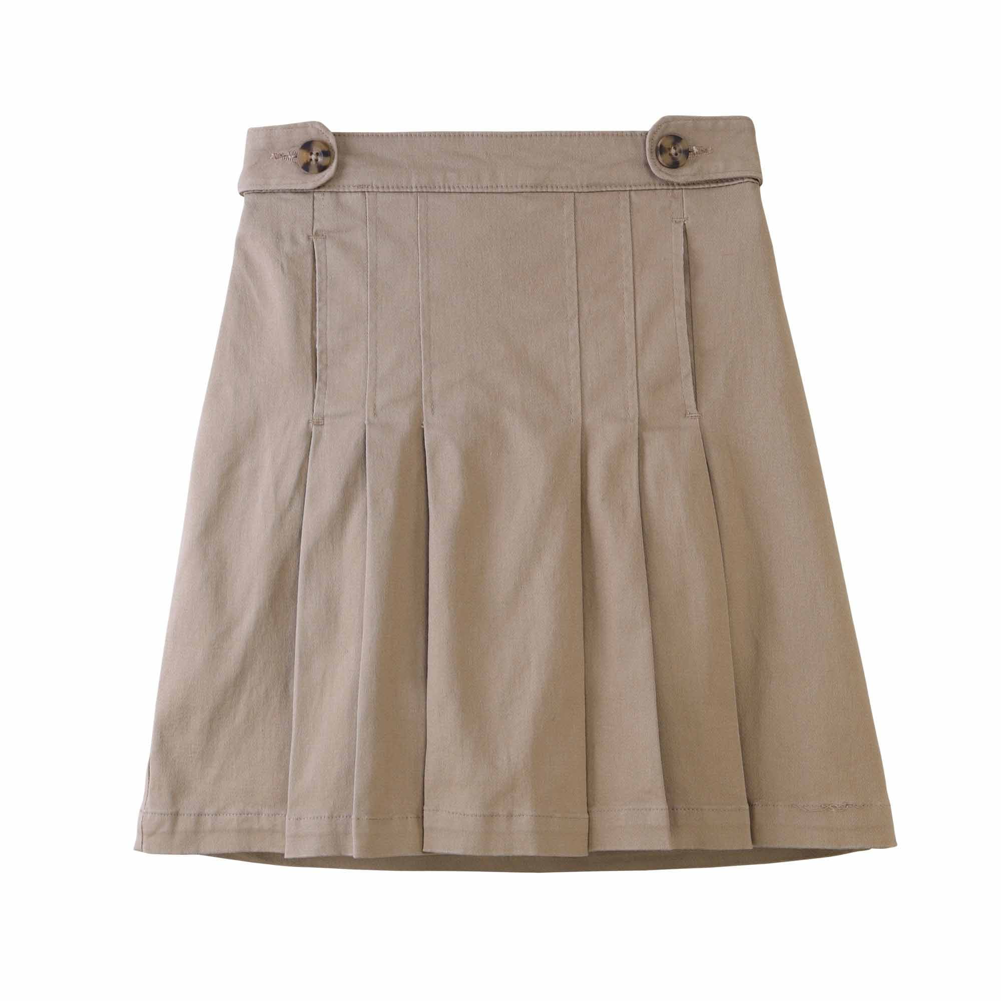 Bienzoe Girl's Cotton Stretchy School Uniforms Pleated Skirt 