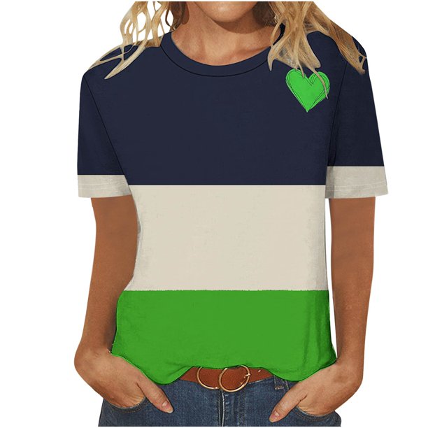 Camisetas Casuales de Manga Corta con Cuello de Tripulación Impresa de San Valentín Tee Gráfica Ligera Top 95% Poliéster 5% Elastano para el Uso Diario, Camiseta de Moda Cómoda