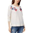 thumbnail image 2 of Sudadera bordada Lucky Brand para mujer color hueso grande, 2 of 2