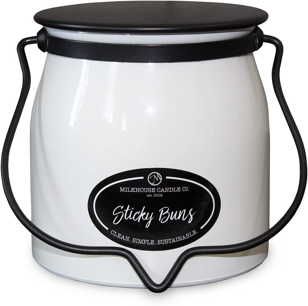 Milkhouse Candle Company, Creamery Scented Soy Candle: Butter Jar Candle, Sticky Buns, 16-Ounce