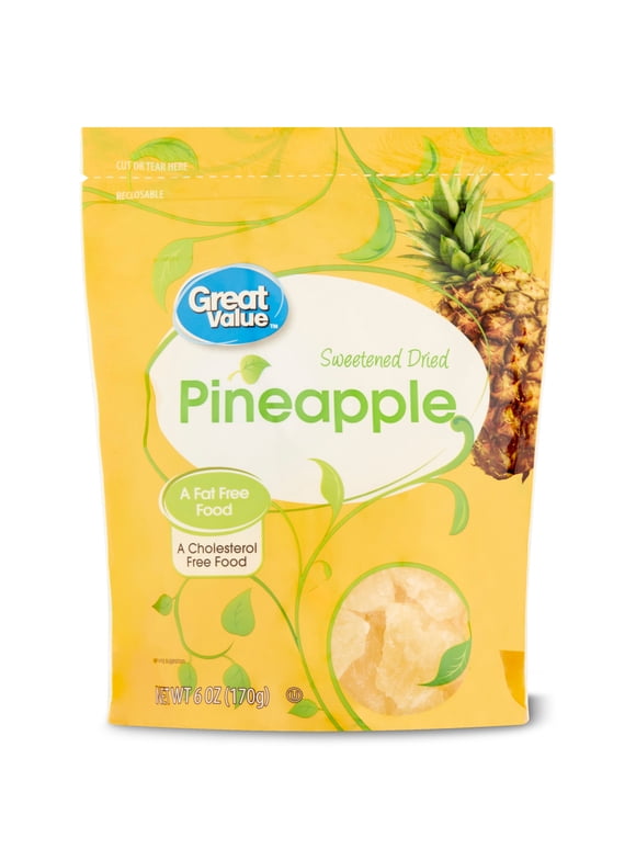Great Value Dried Pineapple, Sweetened, 6 oz
