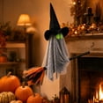 thumbnail image 6 of Cififendec Halloween Hanging Witch Ghost Decor, 27.56", Flying Ghost with Broom & Eyes for Tree Porch Spooky Outdoor Display, 6 of 7