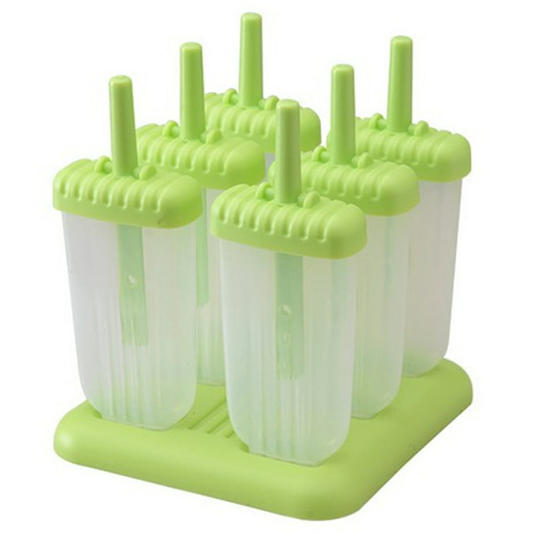 Set of 6 Popsicle Makers with Sticks and Base, Ice Cream Pop Molds Holders  DIY Popsicle Molds for Kids and Adults, Dishwasher Safe 