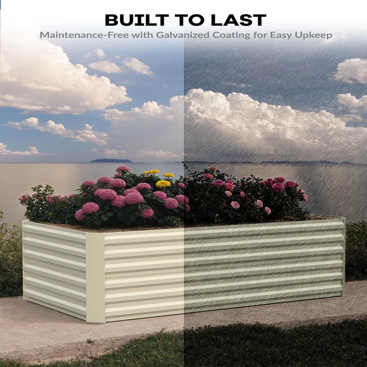 Danolapsi 2pcs Metal Raised Garden Bed, Deep Root Planter Box for Vegetables, Flowers, Herbs- Large Metal Raised Garden Bed Kit Outdoor