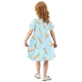 thumbnail image 4 of Girls Short Sleeve A-Line Dress Carrot Pattern Play Dress Sizes 2T, 4 of 8