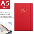 thumbnail image 3 of vnanda A5 Planner A5 2024 English Planner Faux Leather Hardcover Ink-proof Paper 360 Pages Elegant Journal Dairy Notebook with Elastic Band for Students, 3 of 7