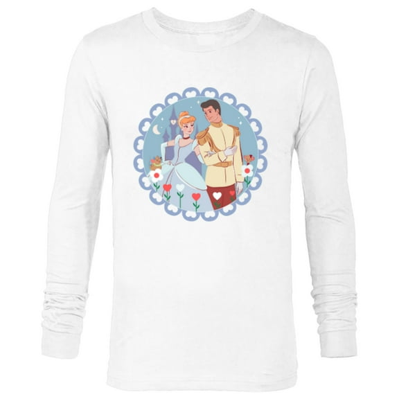 Disney Princess Cinderella & Prince Charming Valentine’s Day - Long Sleeve T-Shirt for Men - Customized-White