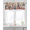 thumbnail image 2 of Patriotic Bottle Floral Linen Curtain Valance for Bedroom/Bathroom/Kitchen/Office/Living/Dining Room Window,Vintage Country American Flag Pocket Topper Drapes Decorative Cafe Drapery Panel 60"x18", 2 of 6