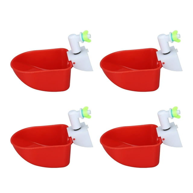 Game Bird Automatic Poultry Fount, Poultry Plastic Waterer Bowl Universal Thickened PP 4 Set for Farm