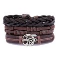 thumbnail image 5 of Pulseras de árbol de la vida de cuero genuino para hombres y mujeres, ojo de tigre, piedra natural, cuentas de roca de lava, pulseras elásticas tribales étnicas, 5 of 5