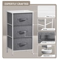thumbnail image 4 of Sorbus 3-Drawer Nightstand with Steel Frame, Wood Top, Fabric Bins, White/Gray, 4 of 5