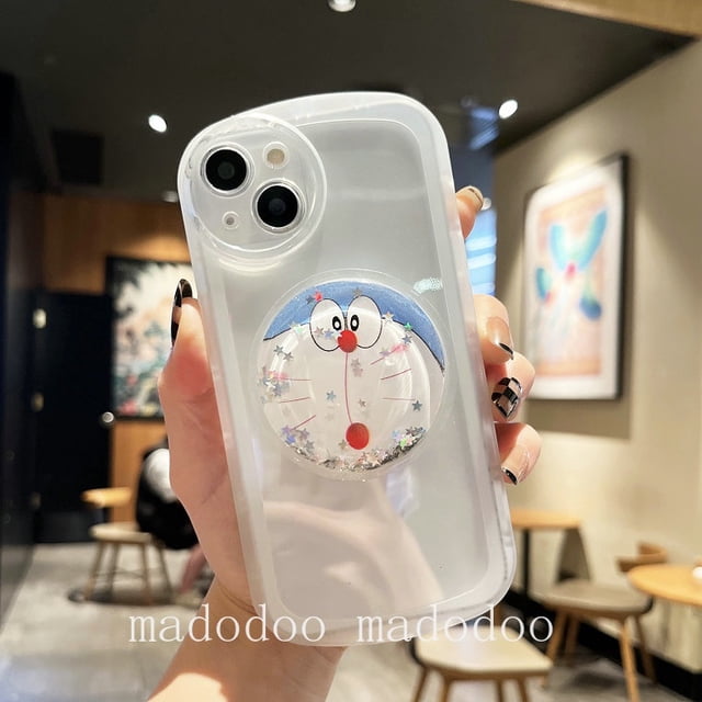 Casing Redmi 9C 10A Note 10 10S 9T 4G Xiaomi Mi 11 10T Lite POCO M4 M3 Pro 5G Cute Cartoon Gloomy Bear Sesame Street Doraemon Quicksand Stand Round Edge Tpu Clear Soft Phone Case Cover NKS 12