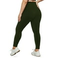 thumbnail image 3 of Nokdvo Leggings with Pockets Womens Yoga Lightweight Soft Stretch High Waisted Pants for Workout Fall Winter Solid Color Yoga Pants Xl-5xl,Army Green XL, 3 of 3