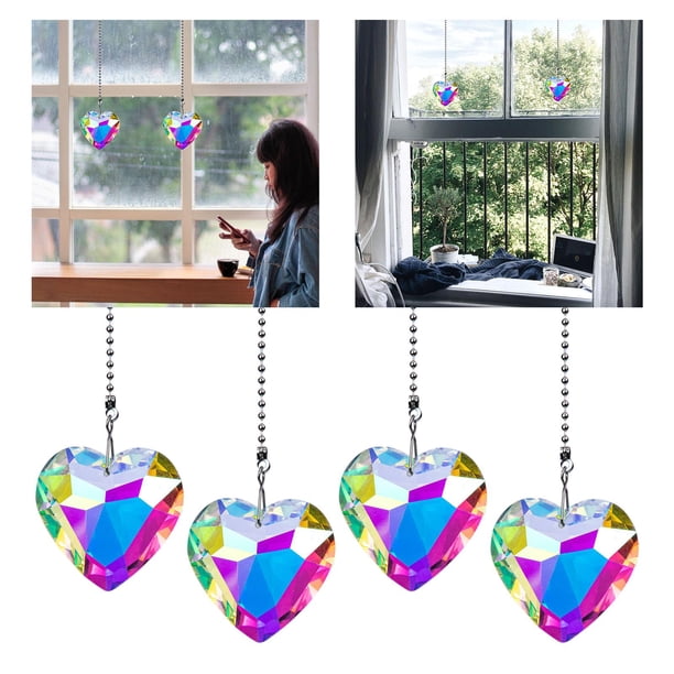 Colgantes Lámpara colgante de ventana Cristales Prismas para colgantes de ventana Piezas de lámpara Colgantes de fabricante de ar Colco Colgantes de cristal de corazón