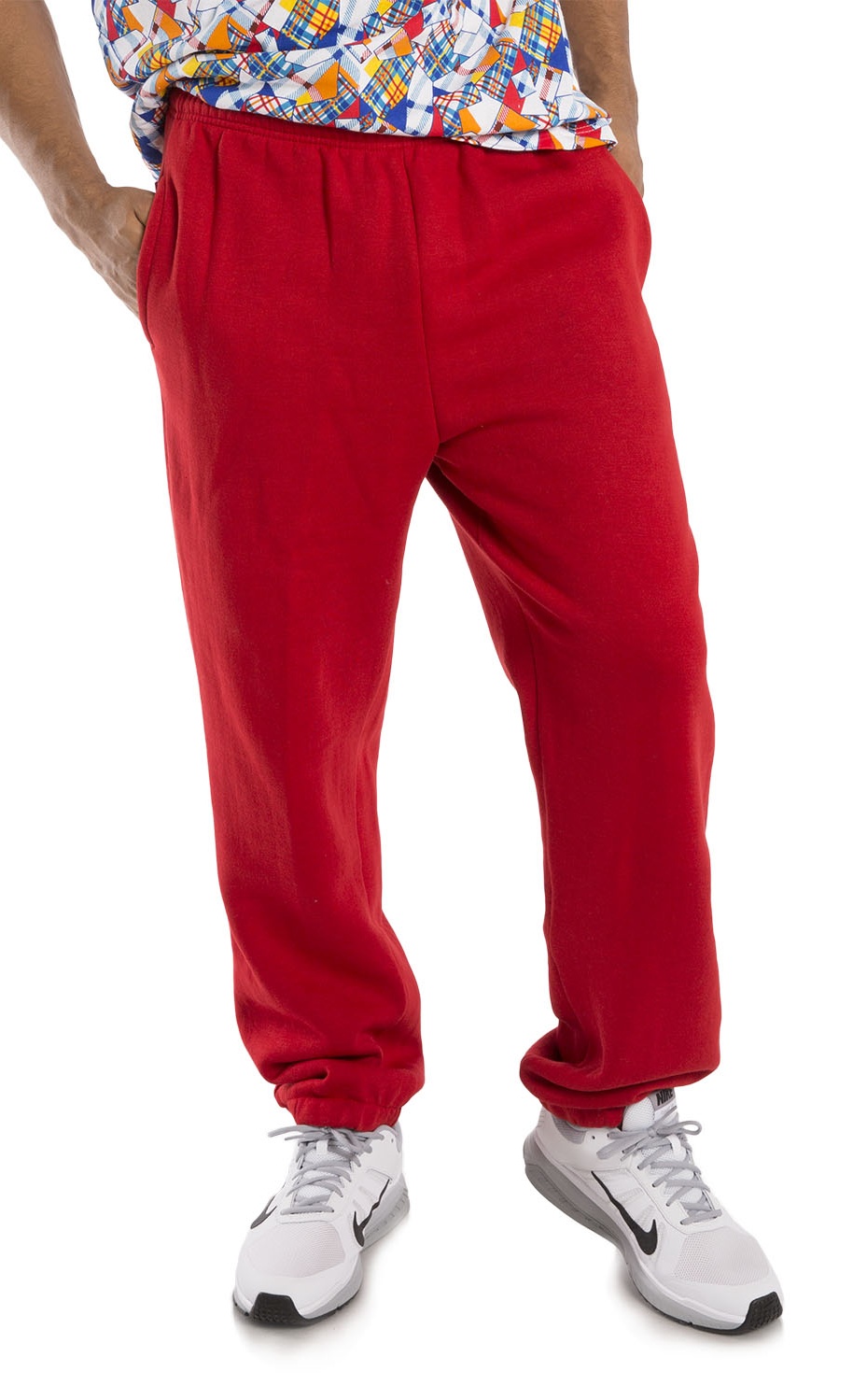 red jogger pants