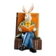 thumbnail image 1 of Estatua de conejo leyendo un libro, decoración de mesa de resina, adorno de escritorio, estatua de liebre, figura de animal para oficina, sala de boda, 1 of 9