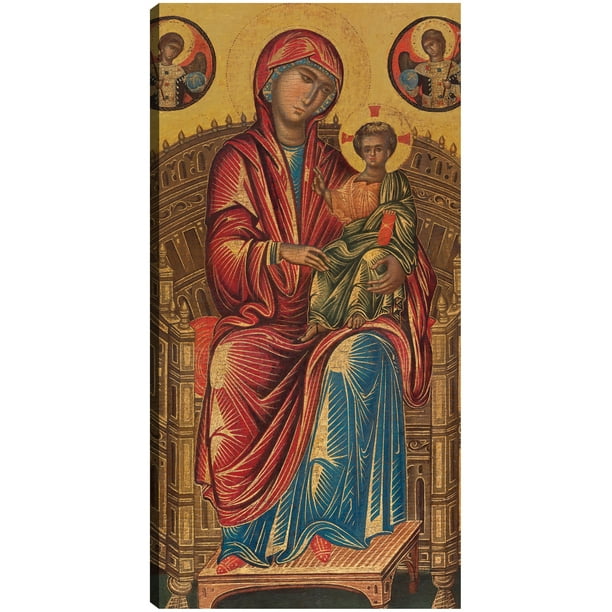 Cuadro Decorativo - Madonna y el Niño en un trono curvo, c. 1260/1280 Jr Impresión en canvas, estrechado.