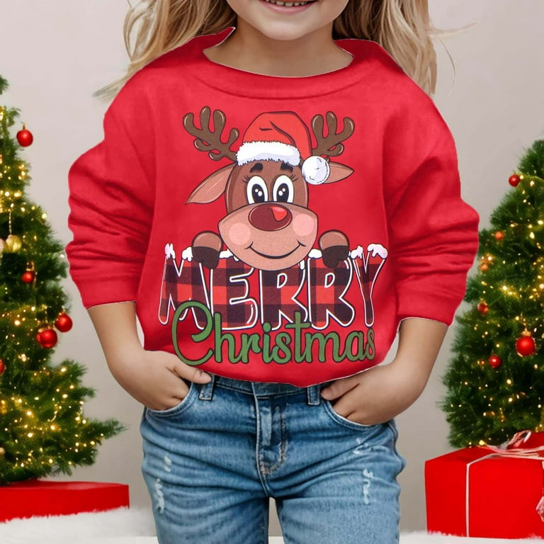 Bainana Little Boys Christmas Sweatshirt Cartoon Print Long Sleeve
