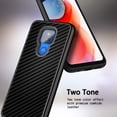 thumbnail image 4 of Nagebee Case for Motorola Moto G Play 2021 with Tempered Glass Screen Protector (Full Coverage), Premium PU Leather Hybrid Defender Protective Shockproof Rugged Durable Case (Carbon Fiber), 4 of 7