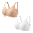 thumbnail image 2 of QYLUX Womens Wireless Bras V Mesh Comfortable Bralette Supportive Tshirt Bra No Underwire Seamless Push Up Everyday Bras Pack of 2, 2 of 4