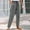 Dark Gray, variant on Cotton Linen Women's Pants Dressy Casual Slim Straight Chinos Drawstring Plain Black High Waisted Full Length Pants