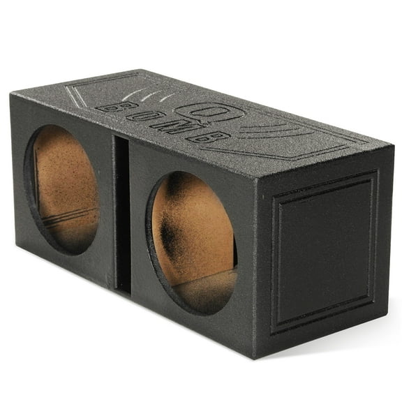 QPower QBOMB15V Dual 15" Vented Port Subwoofer Sub Box w/ Bedliner Spray
