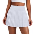 thumbnail image 4 of Women’s Pleated Tennis Skirt with Pockets High Waisted Golf Skort Athletic Skorts, XL, 4 of 5