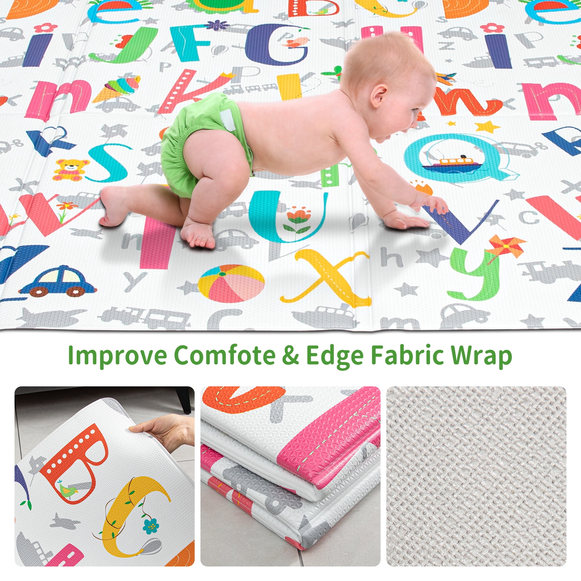 Ray Star Baby Play Mat 55inx90.6inx0.39in Toddler Climbing Mats Indoor Activity Mat Foldable Climbing Mat kids&nbsp;play&nbsp;mat