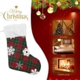 thumbnail image 6 of SKYSONIC Christmas Stocking Set of 2, Christmas Snowflake Plaid Xmas Stockings and Plush Fur Cuff Stockings Fireplace Decorations for Family Holiday Xmas Party Decorations, 6 of 7