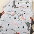 thumbnail image 4 of StylesILove Infant Baby Boys Colorful Cartoon Dinosaur Sleeveless Cotton Romper Animal Print Jumpsuit Casual Summer Outfit (Grey, 18 Months), 4 of 8