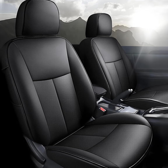 DIKSOAKR Custom Fit Car Seat Covers for Nissan Altima: 2013-2018 S SV SR 2017-2018 SL Full Set Faux Leather Waterproof Car Seat Covers Black
