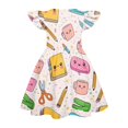 thumbnail image 4 of Grblisyd Dresses for Girls Back to School Pencil School Bus Print Dress Summer Flutter Sleeve A Line Dresses Outfits 7-8T, 4 of 4