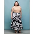thumbnail image 2 of Plus Size Abstract Elastic Waist A Line Maxi Skirt, 2 of 3