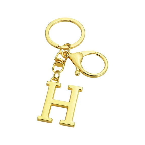 WEGFTDUOP Christmas Decoration 1Pcs Metal Material Keychain Gold Letters A To Z Keychain First Letter Pendant With Keychain Bag Pendant Christmas Gift Holiday Priducts