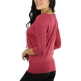 thumbnail image 2 of ToBeInStyle Women's Boat Neck Dolman Style Blouse, 2 of 3