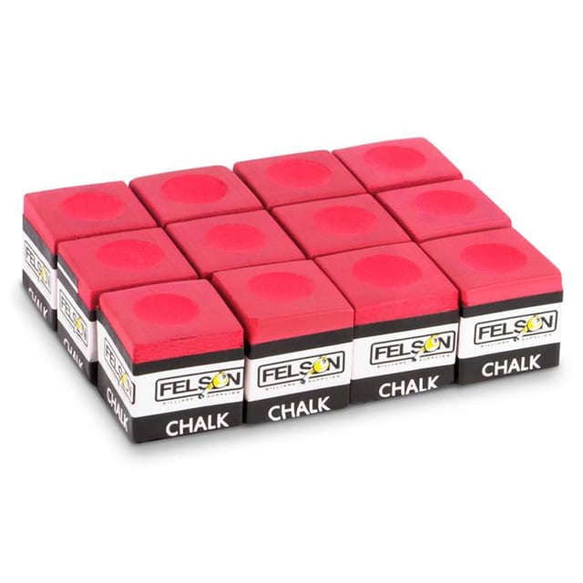 Craie de Queue de Billard, Rouge - Lot de 12