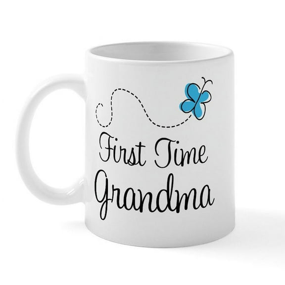 CafePress - First Time Grandma Mug - 11 oz Ceramic Mug - Novelty Coffee Tea Cup