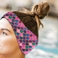thumbnail image 5 of WIRESTER Adjustable Swimming Headbands Ear Bands Waterproof Protection, Neoprene Ear Band For Kids Adults (Medium)- Pink Mermaid Scales, 5 of 6