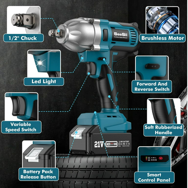 Seesii WH710 Impact Wrench + WH450 Impact Wrench