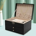 thumbnail image 2 of 3 Tiers Watch Box,Lockable Watch Case,Watch Display Case with 2 Drawers for Rings,Bracelet Black,Velvet Lining,Jewelry Box for Men Women,Jewelry Organizer Watch Holder, 2 of 9
