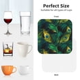 thumbnail image 6 of Lsque Peacock Feathers2 Pattern 4" Drink Coasters Set of 4, PVC Leather Absorbent Coasters, Table Coaster Set Decorative Coffee Cup Coasters Housewarming Gift -Square, 6 of 6