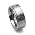 thumbnail image 2 of Men Women 8MM Comfort Fit Titanium Wedding Band Cross Flat Ring (Size 6 to 14), 2 of 3