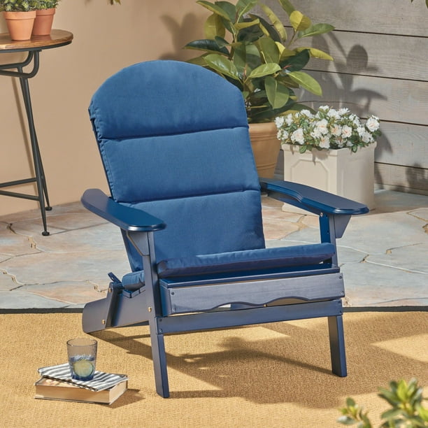 48.25" Navy Blue Solid Outdoor Patio Adirondack Chair Cushion