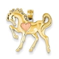 thumbnail image 1 of Pendentif Breloque Collier Cœur Cheval en Or Rose Jaune 14k Animal Mule Âne, 1 of 6
