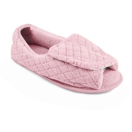 MUK LUKS - Quilted Micro Chenille Adjustable Open Toe Full Foot Slipper