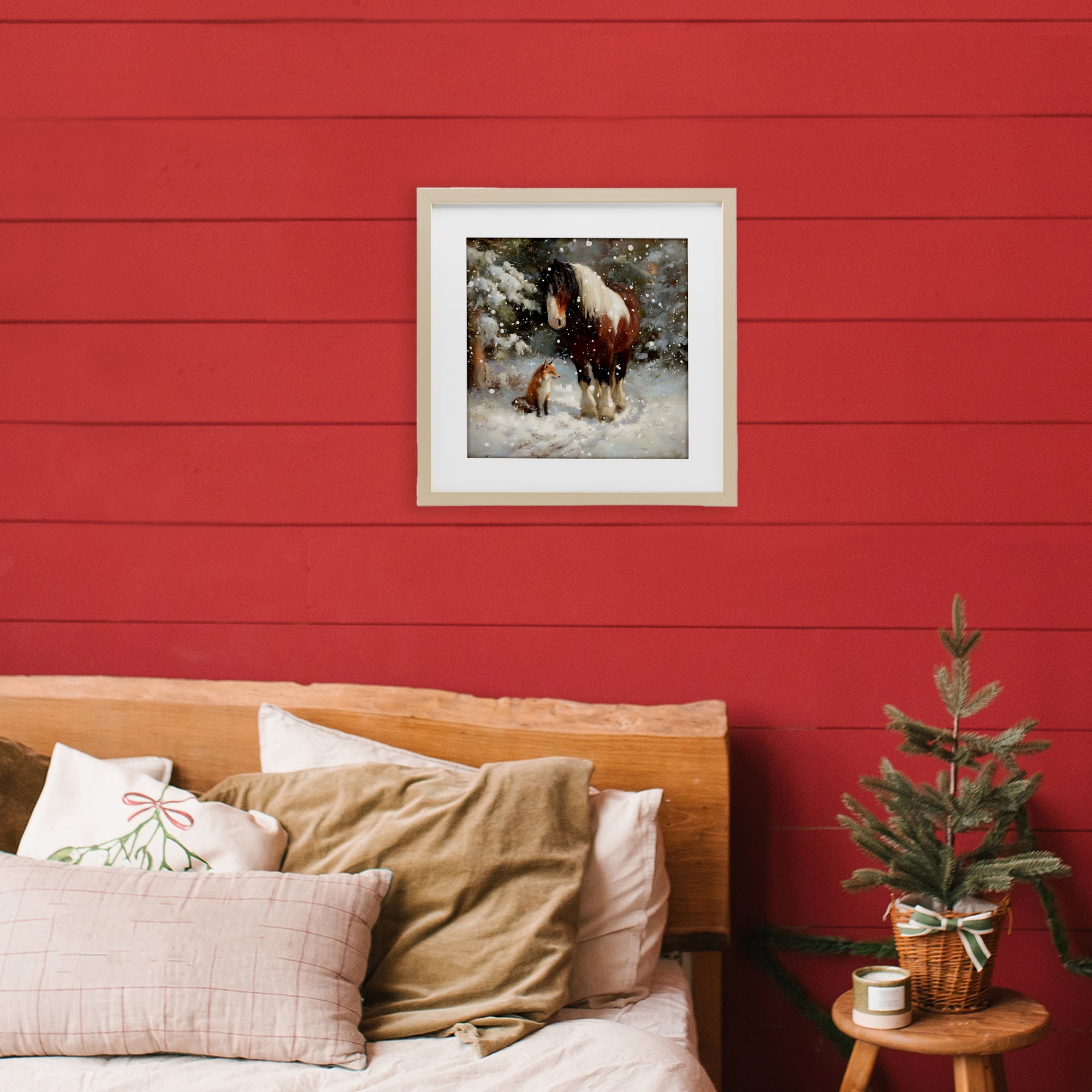 Stupell Industries The Horse & The Fox Birch Framed Print Under Glass, design by Tina LeCour