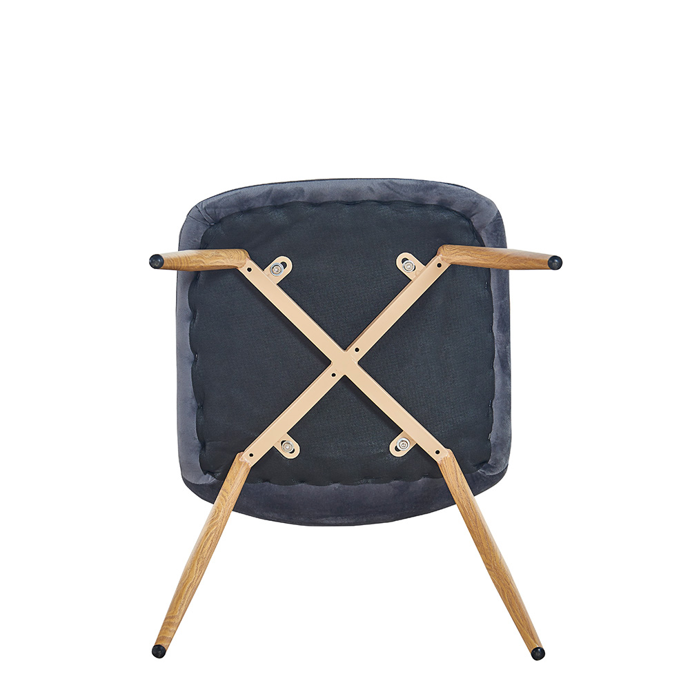 Kepooman Eames Style Dining Chairs Set of 4, Modern Velvet Side Chairs with Metal Legs and Padded Seat&Back at Home, Stools for Bedroom/Kitchen/Living Room/Cafe, Blue Kepooman Eames Style Dining Chairs Set of 4, Modern Velvet Side Chairs with Metal Legs and Padded Seat&Back at Home, Stools for Bedroom/Kitchen/Living Room/Cafe, Blue
