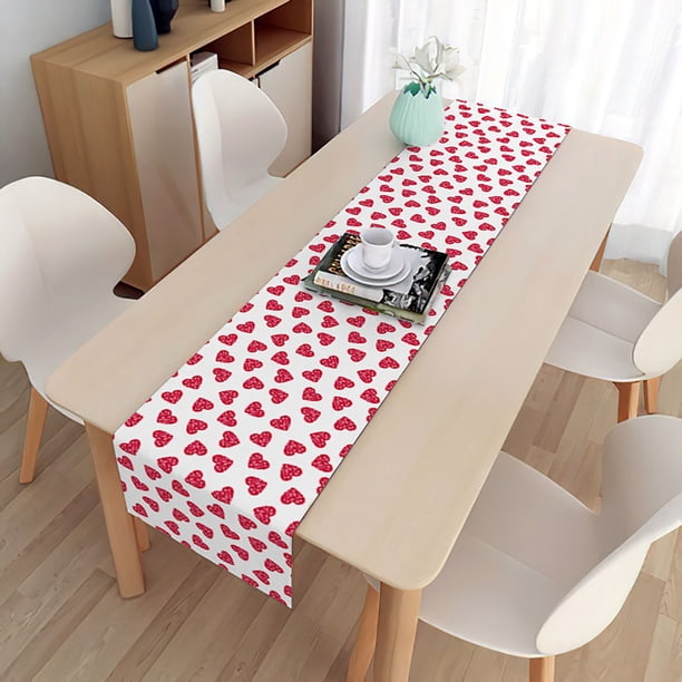 TUWABEII Regalos de San Valentín Bandera de mesa impresa con amor para el día de San Valentín Regalo festivo Mesa para el hogar Tapete de cocina Regalos para mujeres